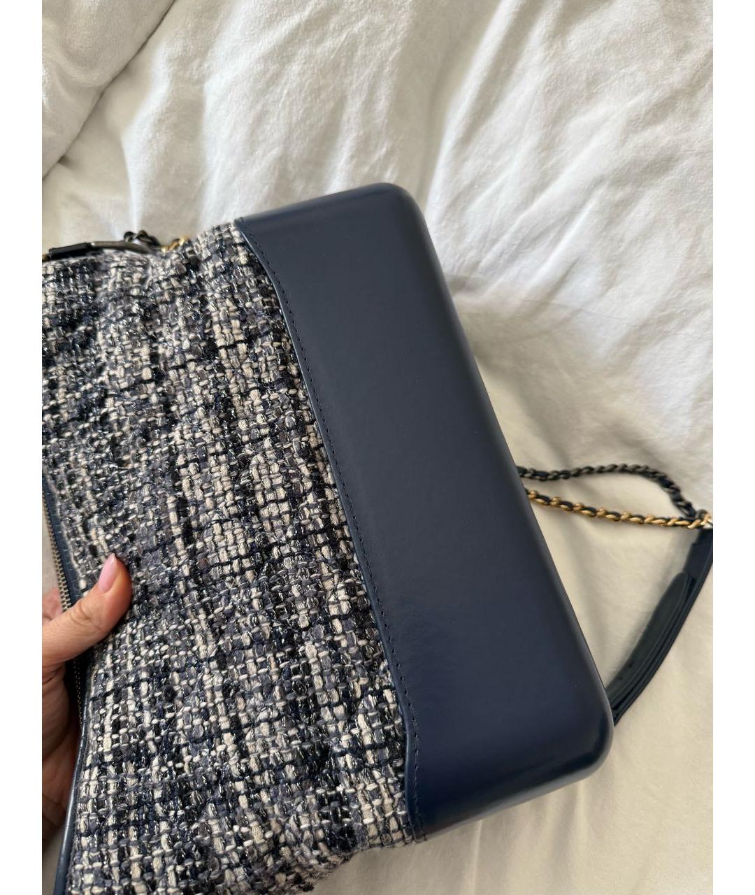 CHANEL Синяя твидовая сумка через плечо, фото 7
