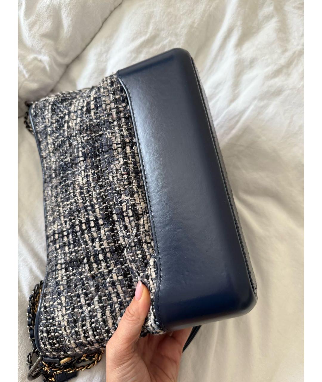 CHANEL Синяя твидовая сумка через плечо, фото 6