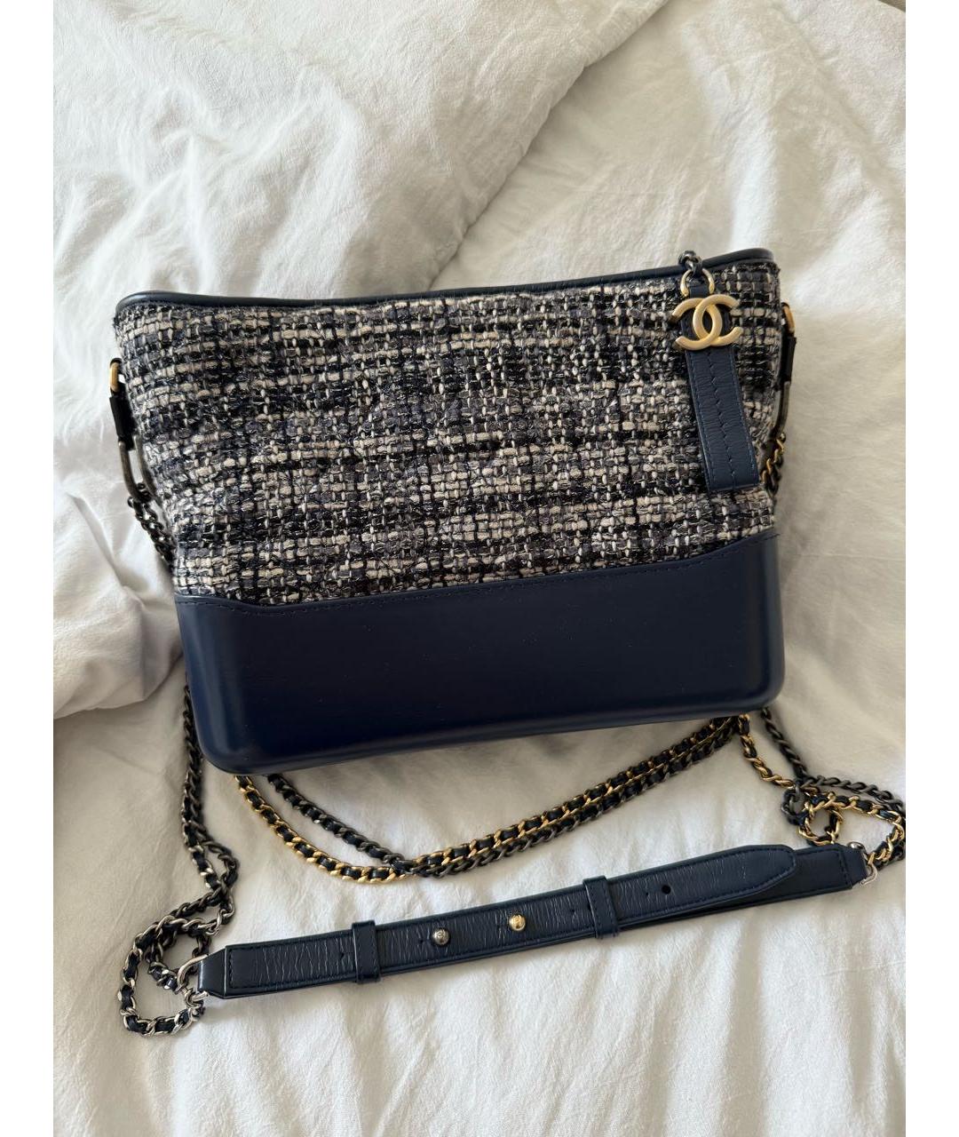 CHANEL Синяя твидовая сумка через плечо, фото 9