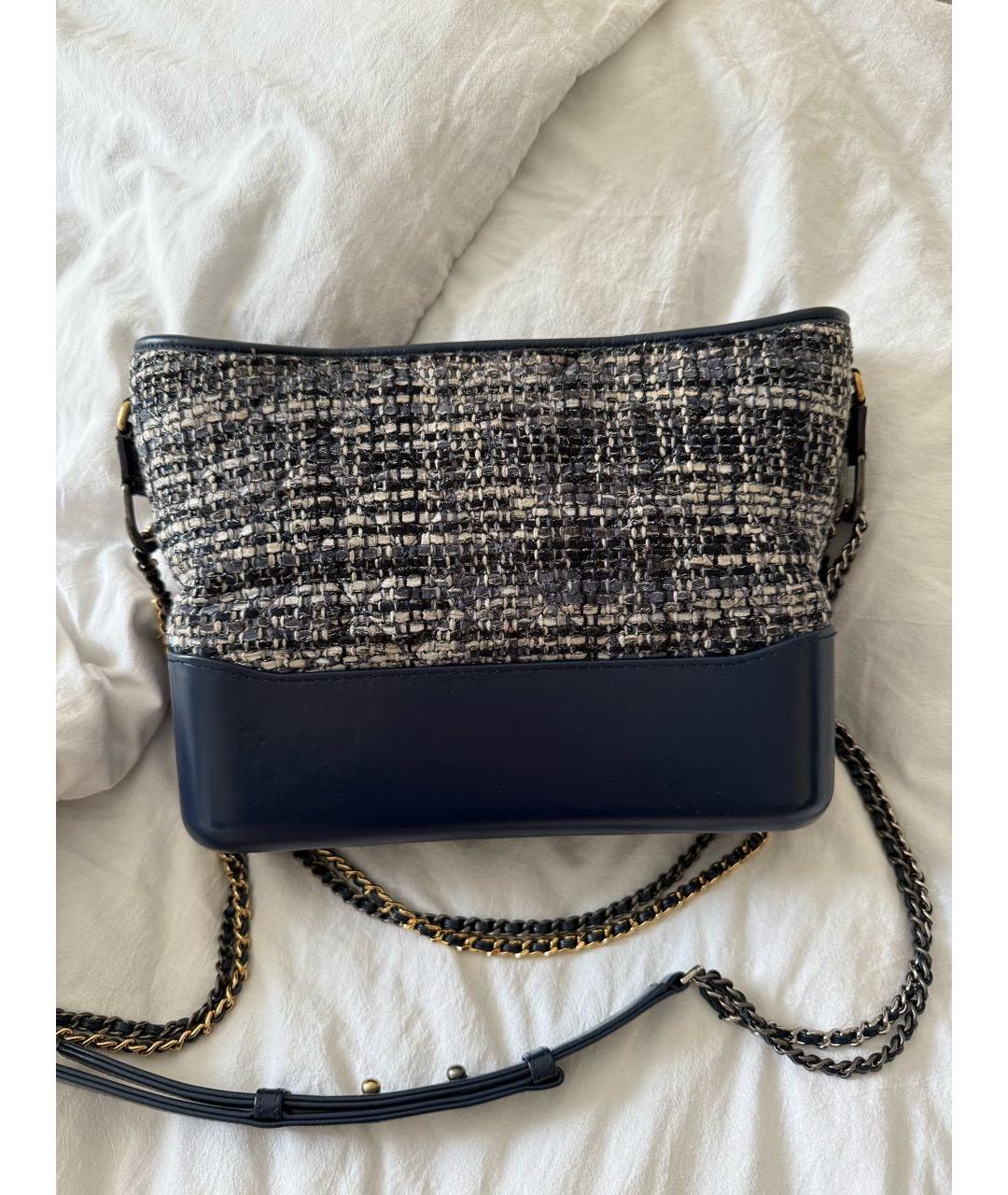CHANEL Синяя твидовая сумка через плечо, фото 3