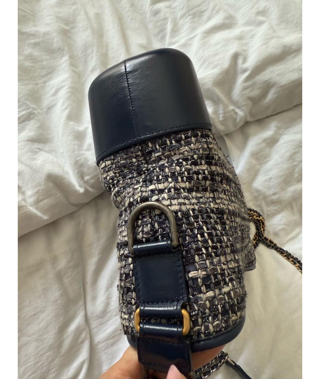 CHANEL Синяя твидовая сумка через плечо, фото 8