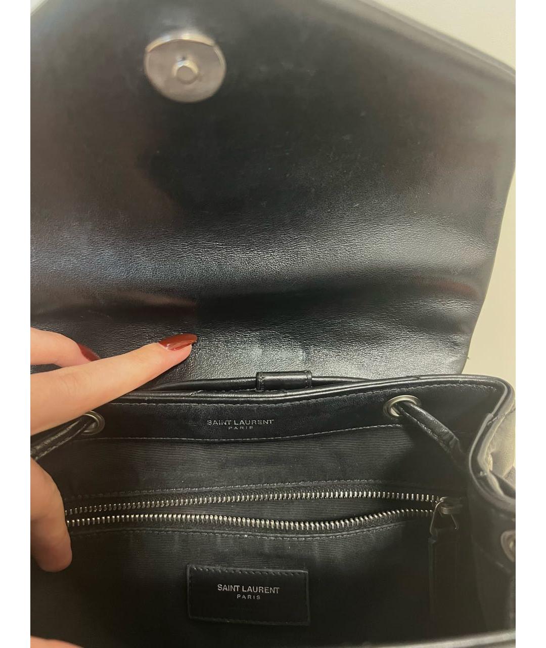 SAINT LAURENT Черный кожаный рюкзак, фото 4