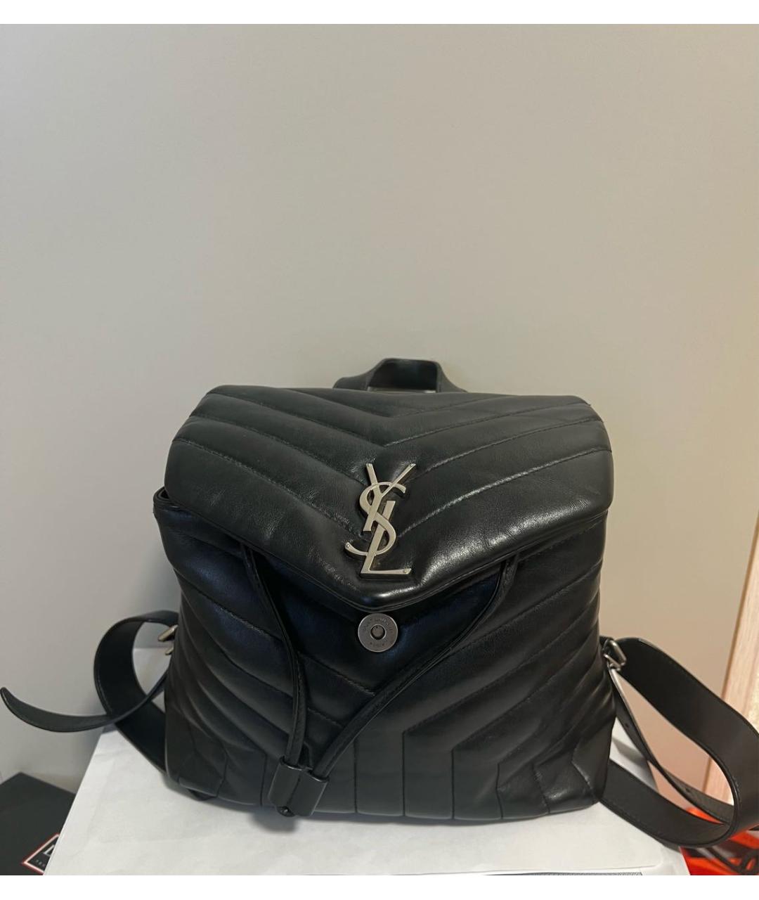 SAINT LAURENT Черный кожаный рюкзак, фото 7