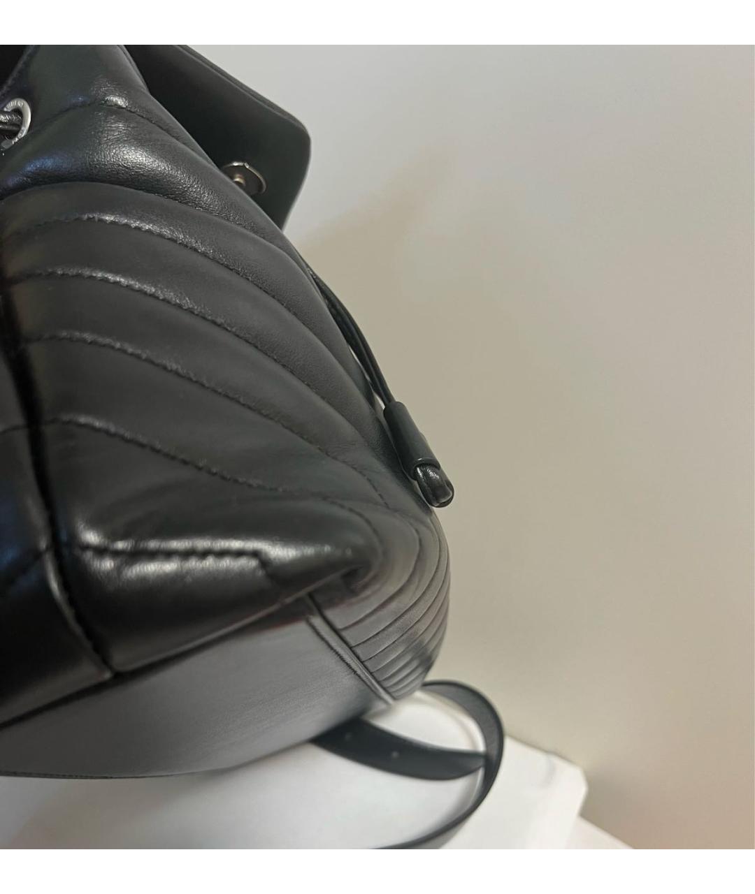 SAINT LAURENT Черный кожаный рюкзак, фото 3