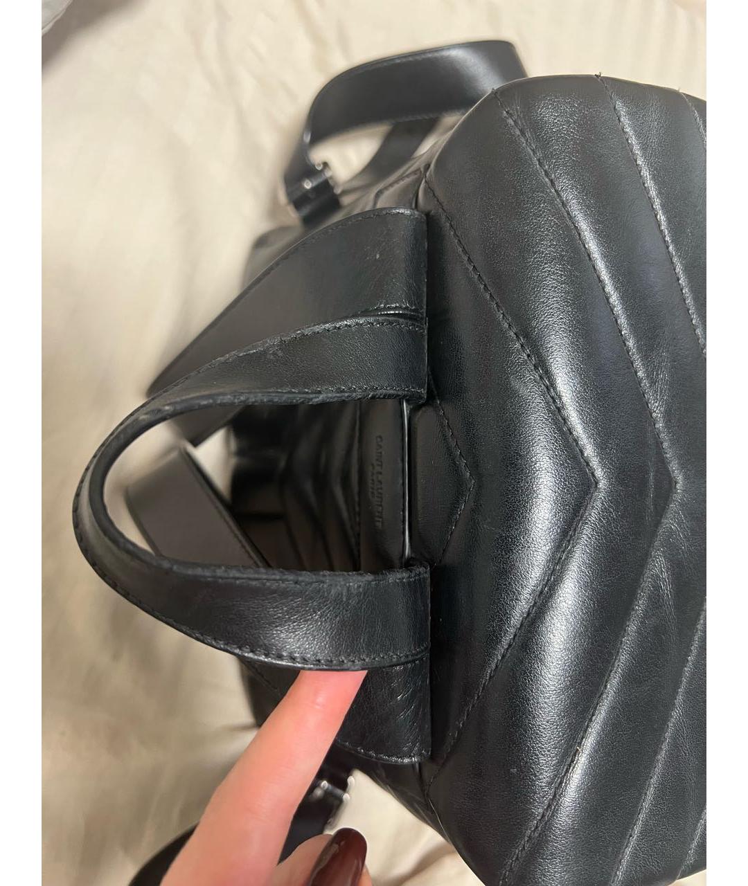 SAINT LAURENT Черный кожаный рюкзак, фото 6