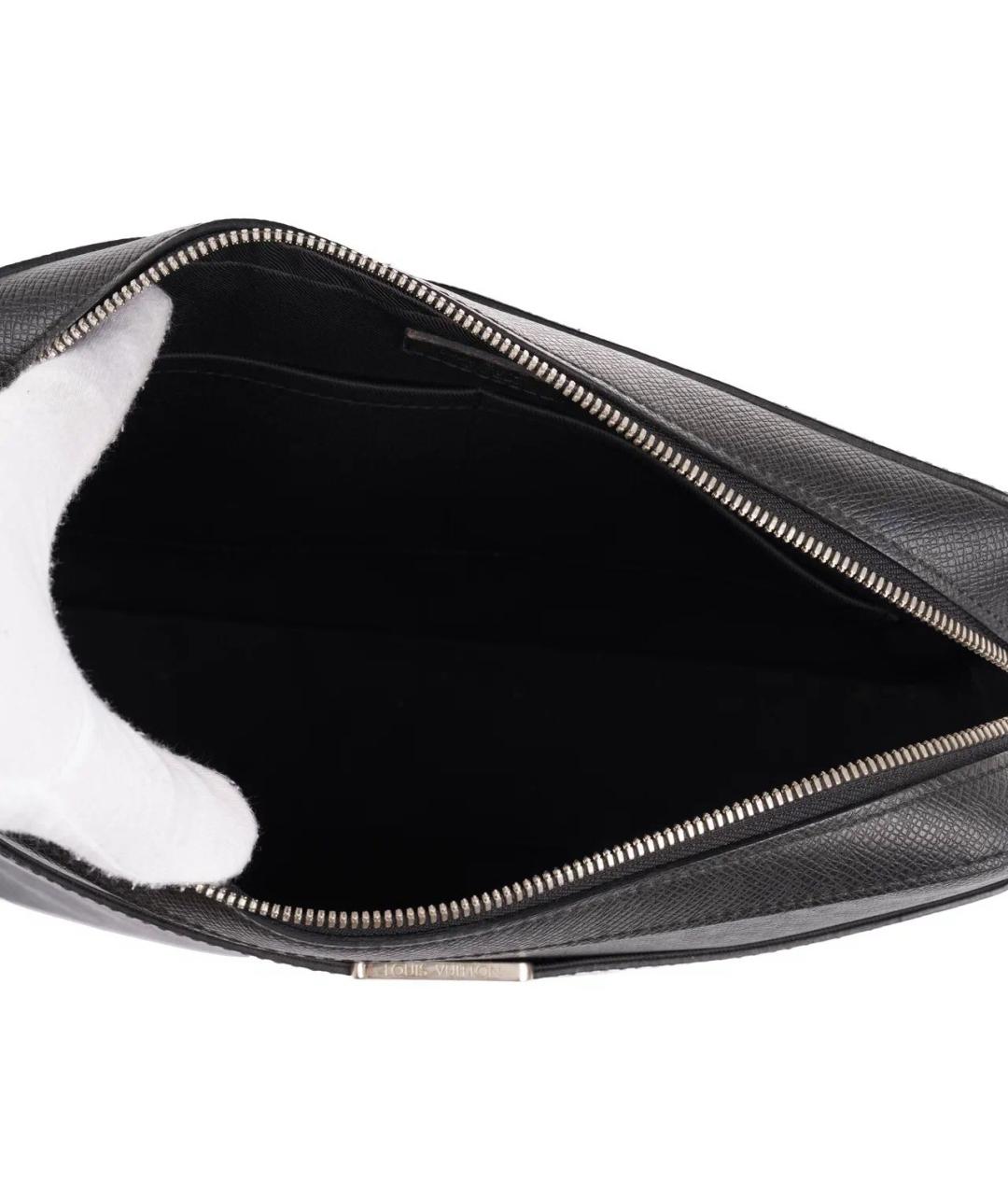 LOUIS VUITTON Черная кожаная сумка на плечо, фото 7