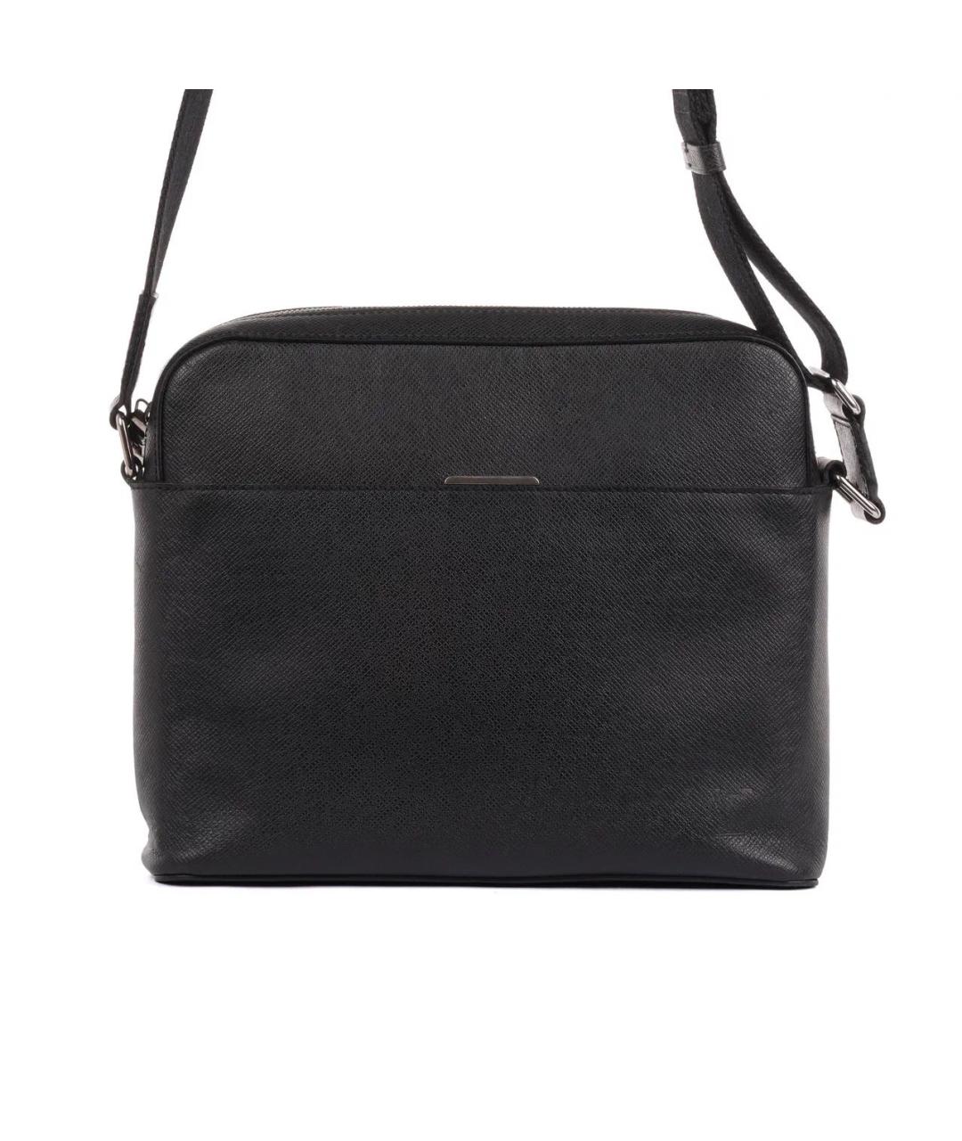 LOUIS VUITTON Черная кожаная сумка на плечо, фото 2