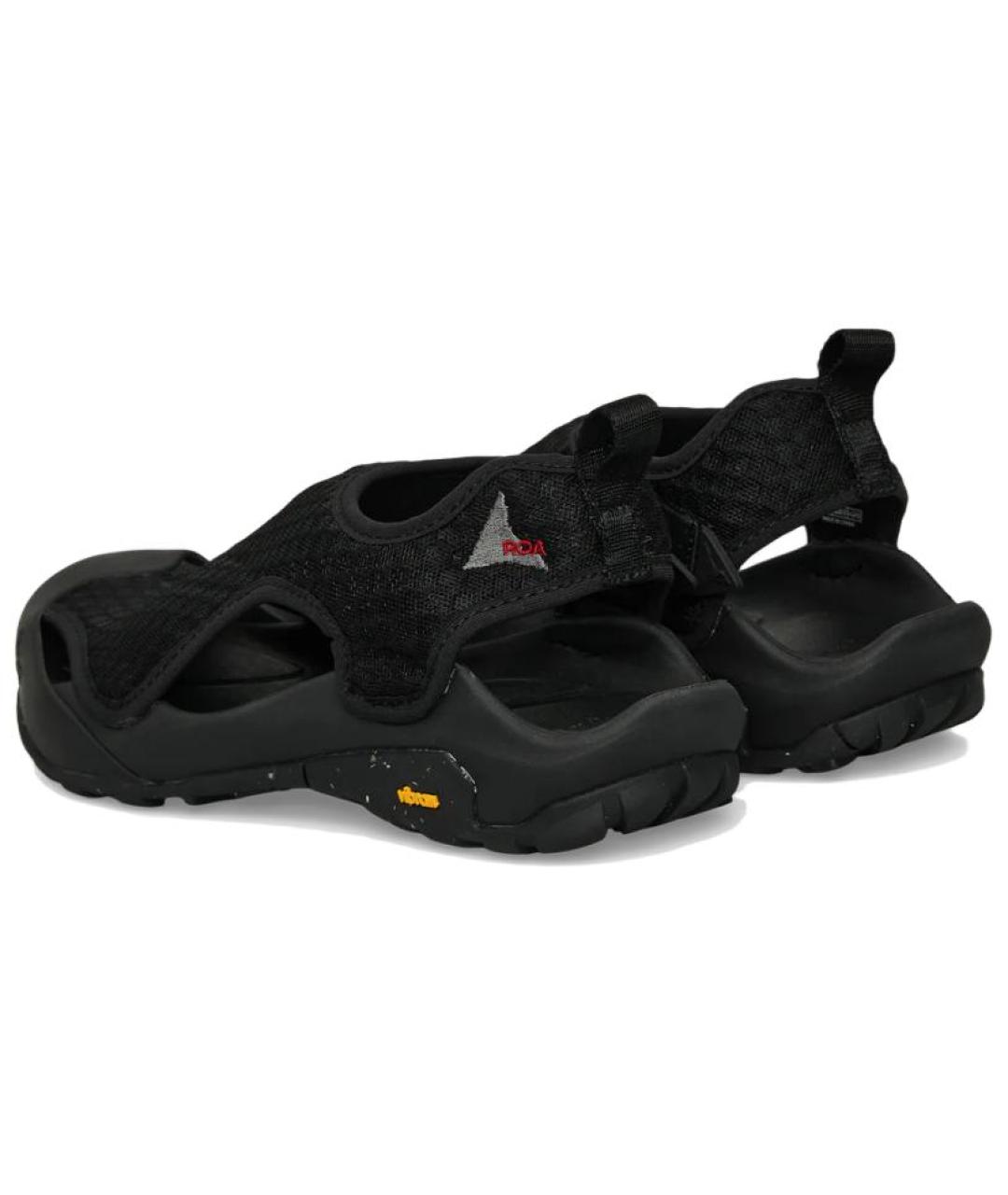 ROA Черные текстильные сандалии, фото 4