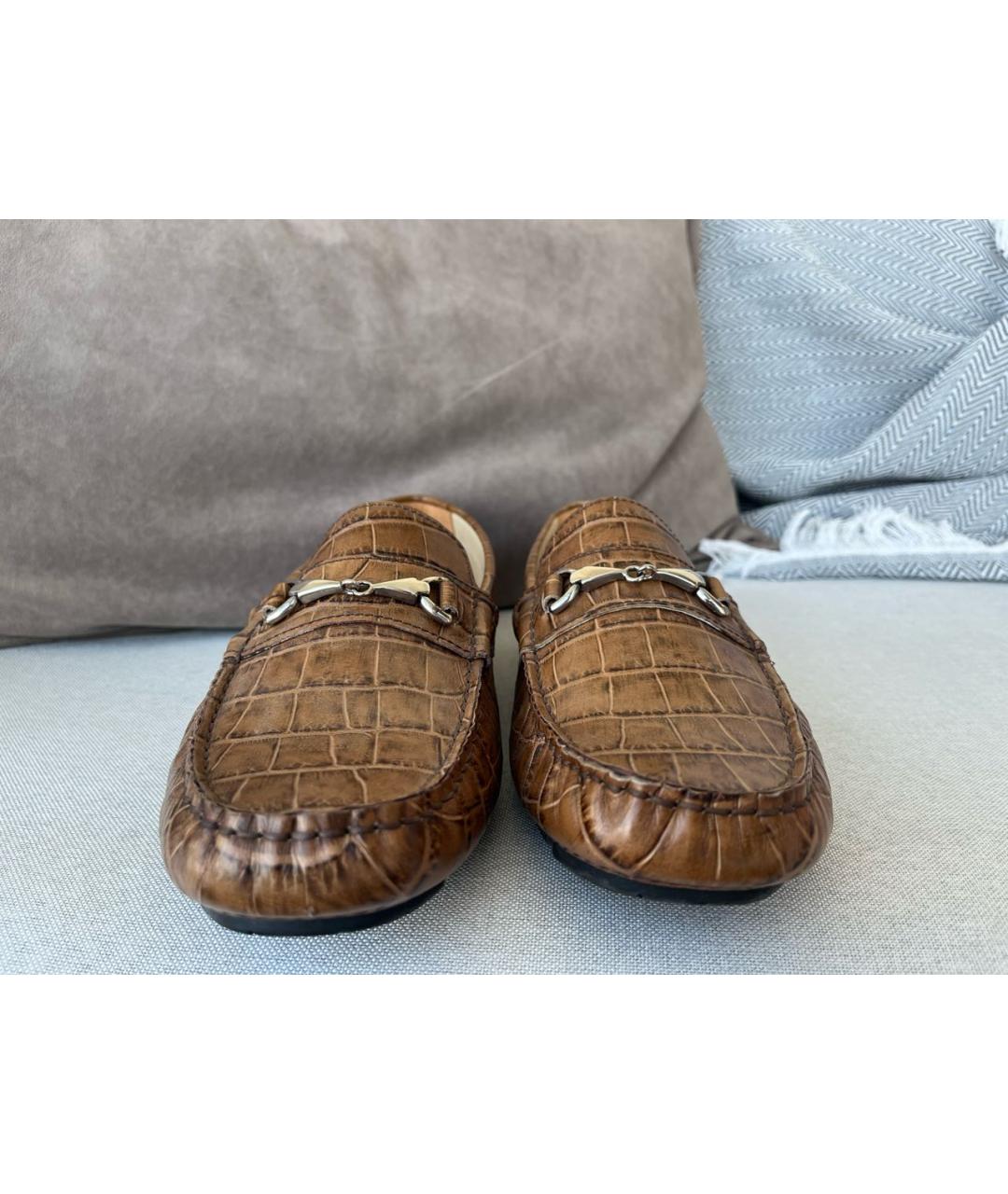 CORNELIANI Коричневые кожаные лоферы, фото 2