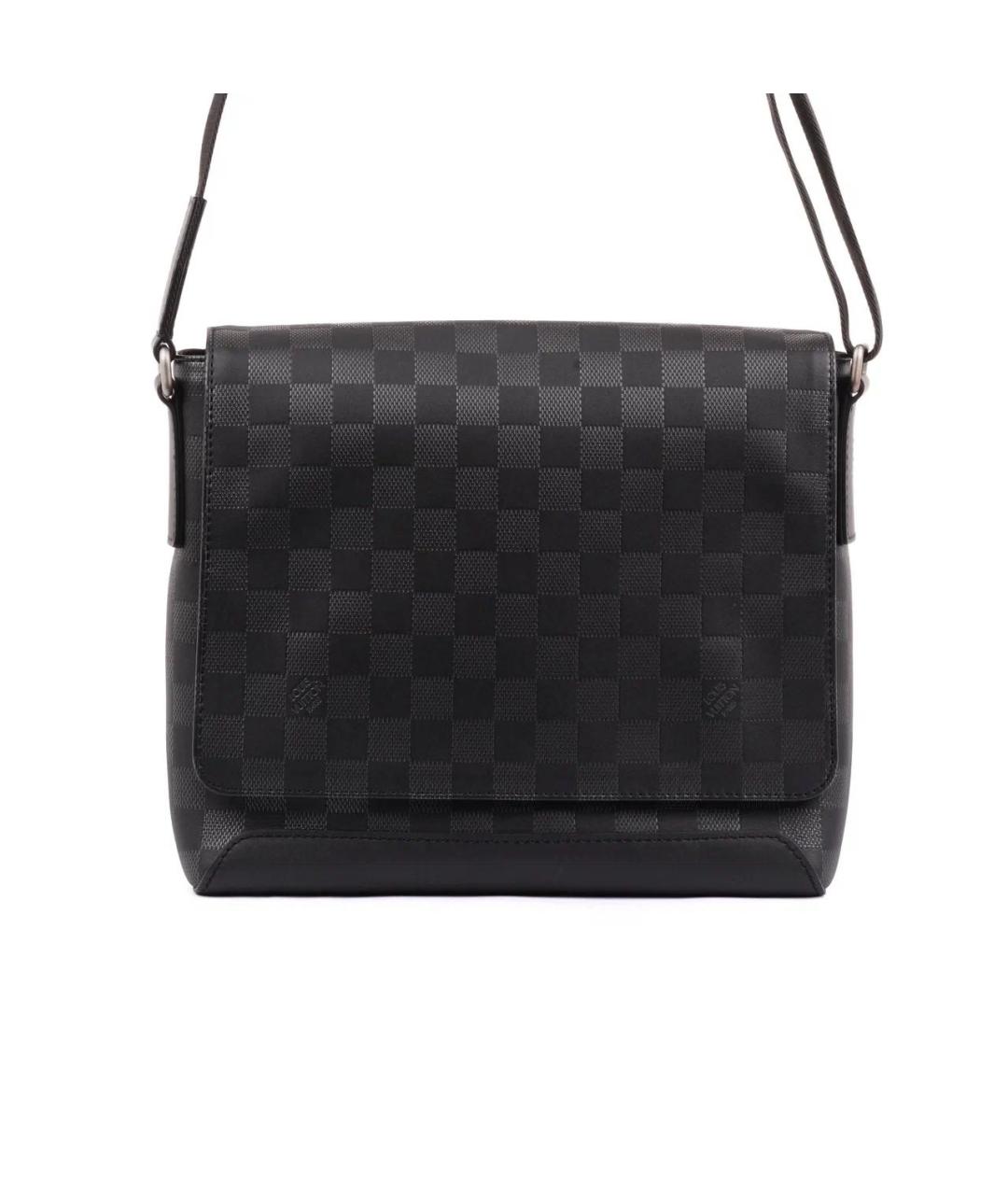 LOUIS VUITTON Черная кожаная сумка на плечо, фото 2