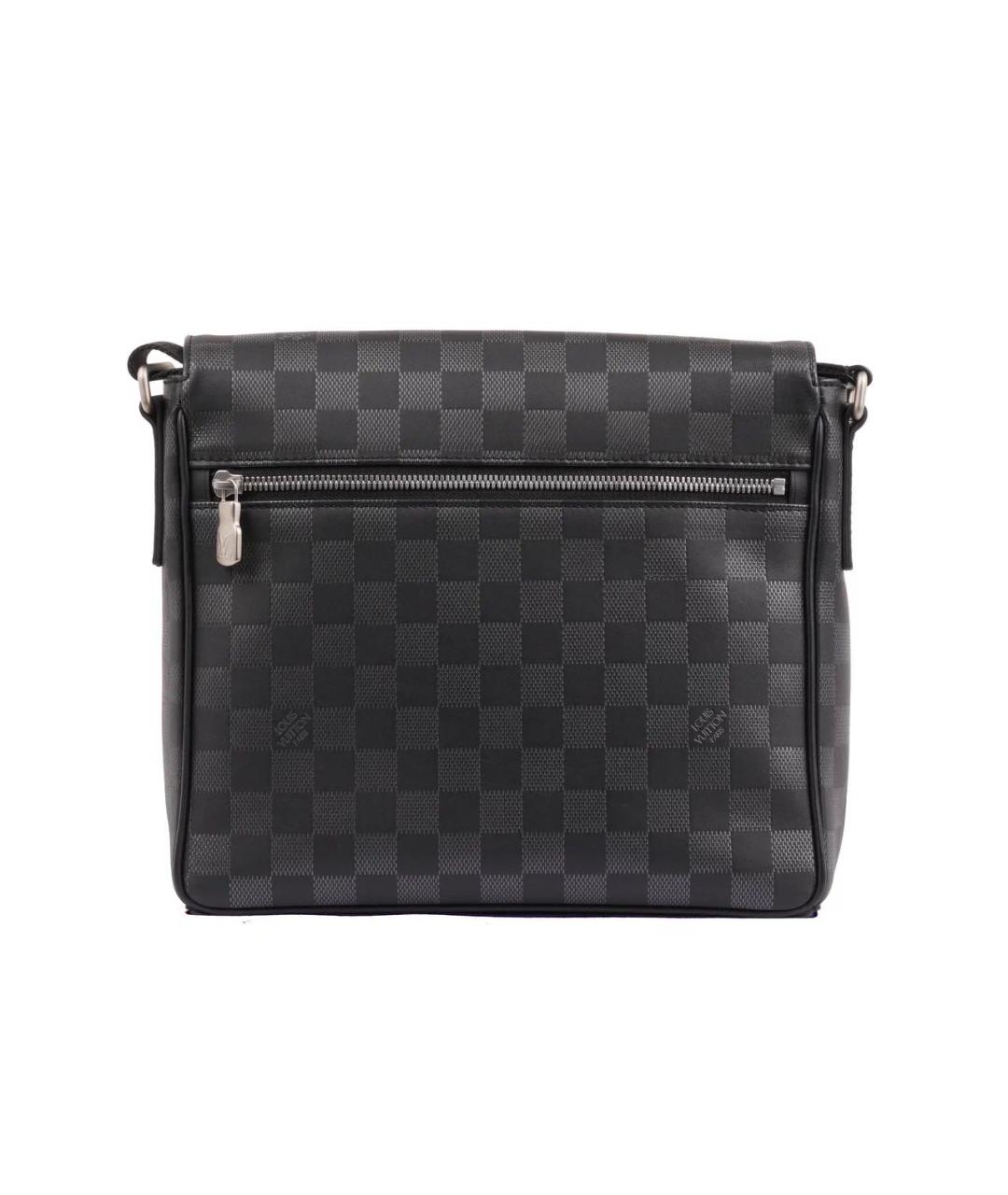 LOUIS VUITTON Черная кожаная сумка на плечо, фото 3