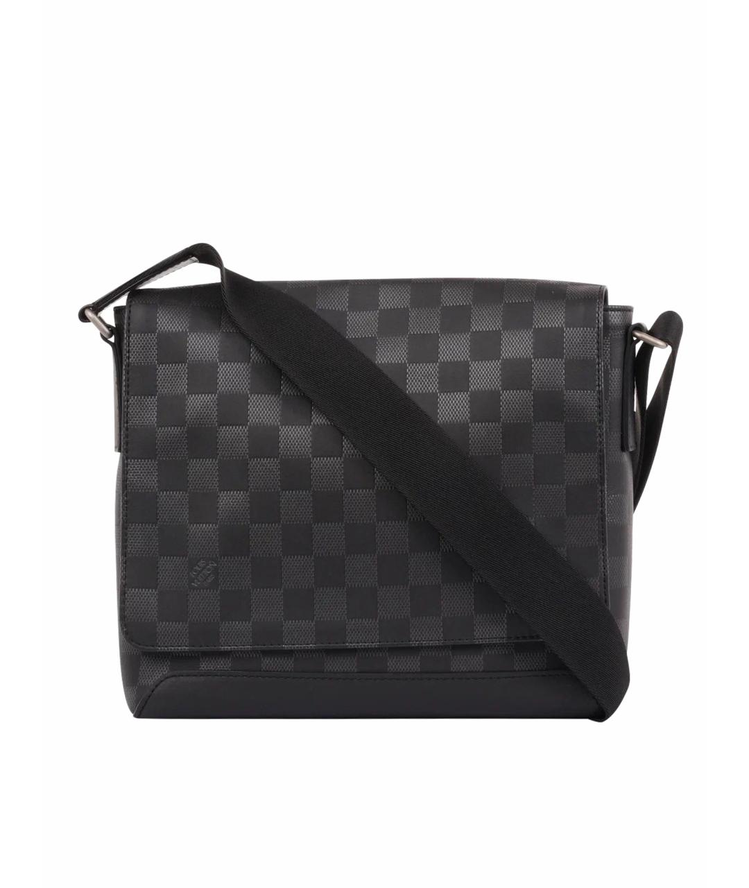 LOUIS VUITTON Черная кожаная сумка на плечо, фото 1