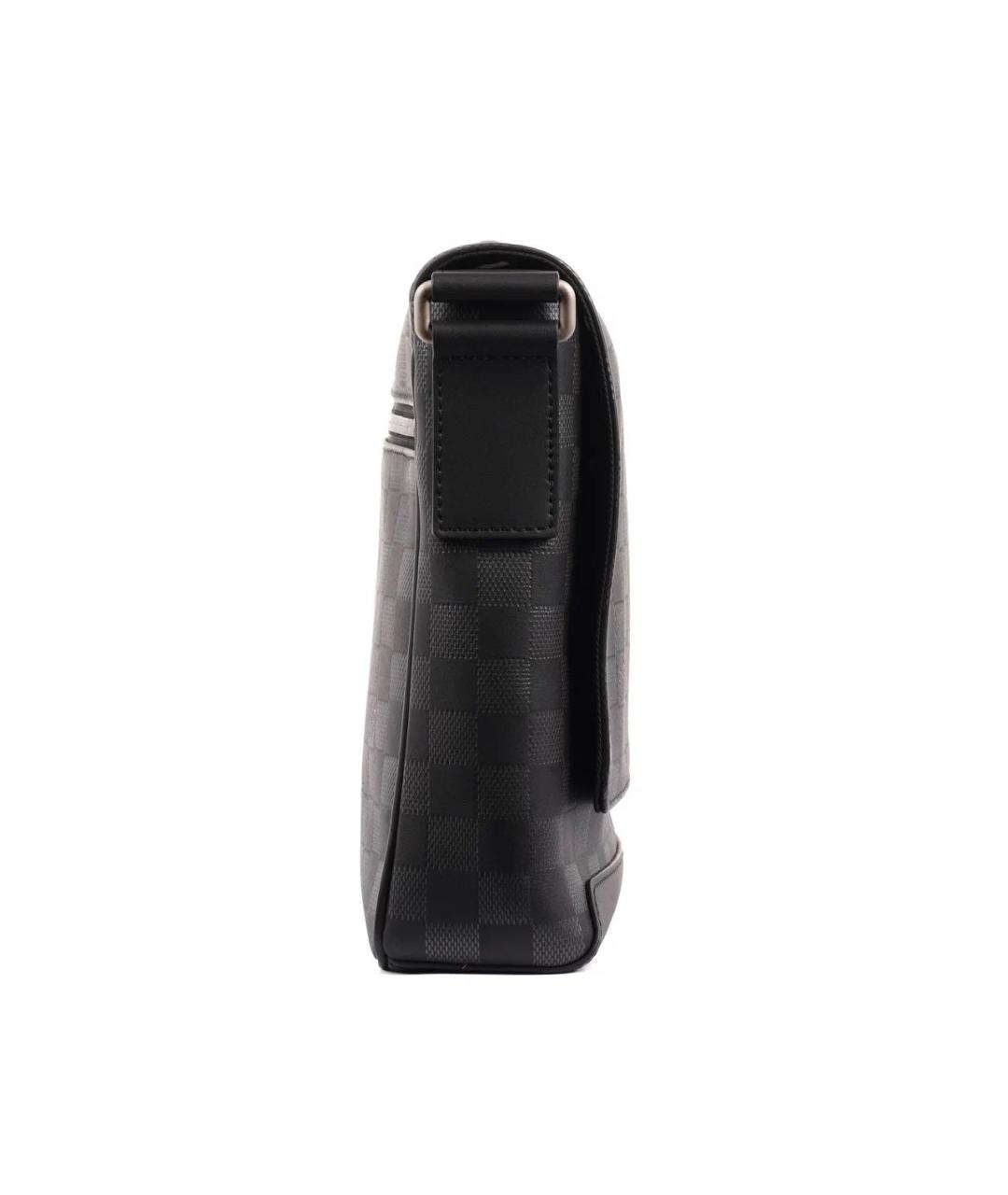 LOUIS VUITTON Черная кожаная сумка на плечо, фото 5