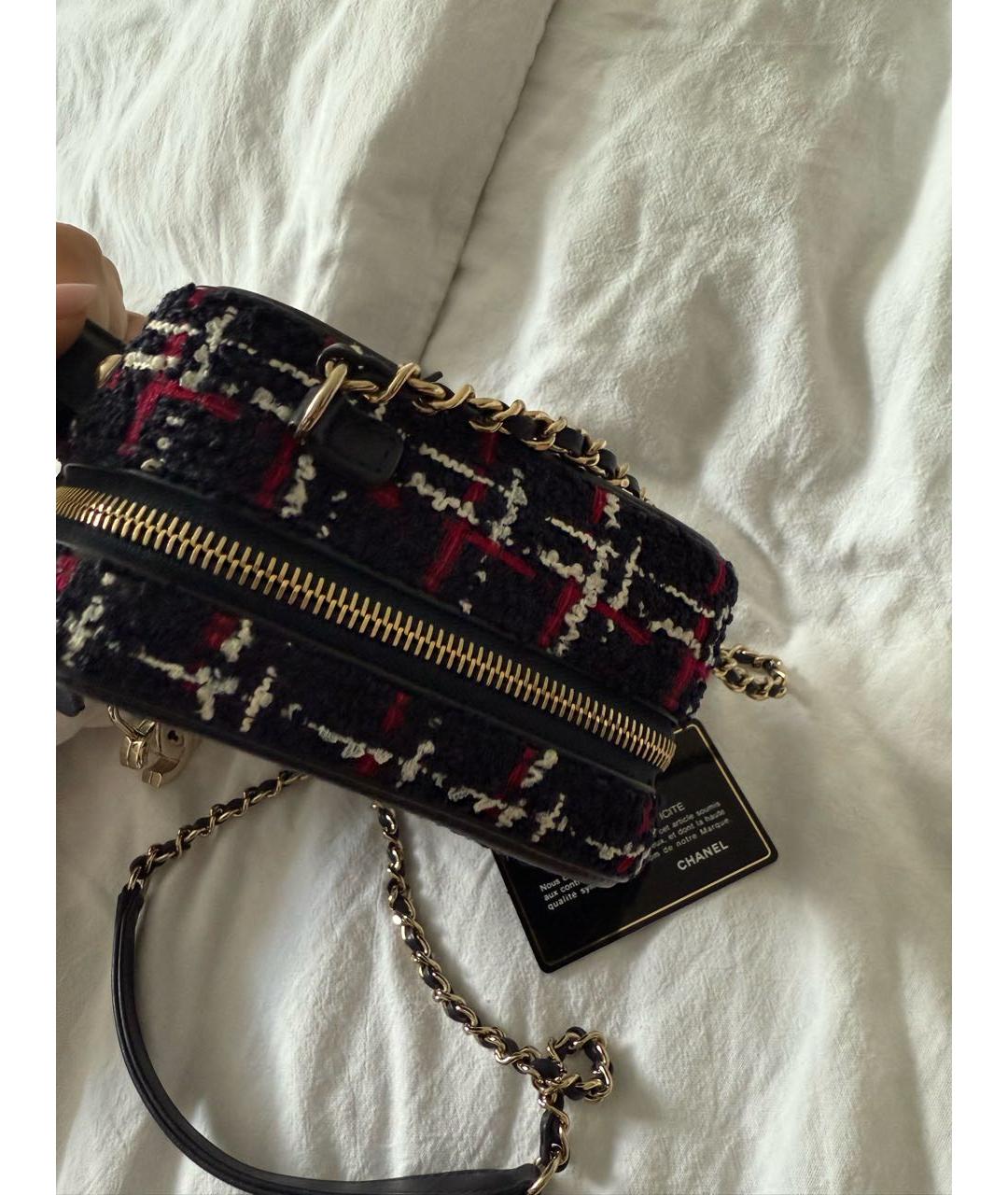 CHANEL Темно-синяя твидовая сумка через плечо, фото 6