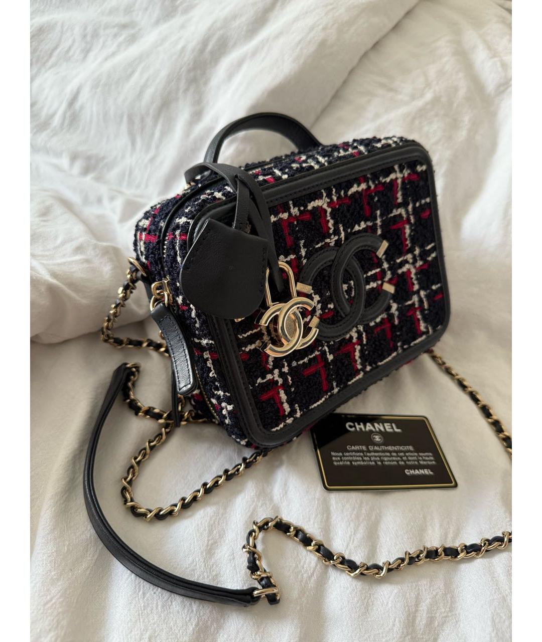 CHANEL Темно-синяя твидовая сумка через плечо, фото 2