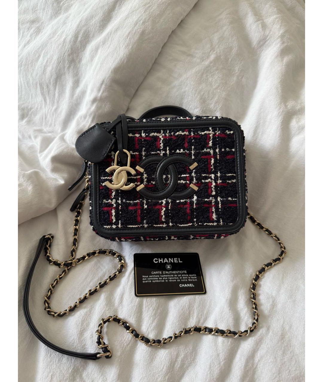 CHANEL Темно-синяя твидовая сумка через плечо, фото 8