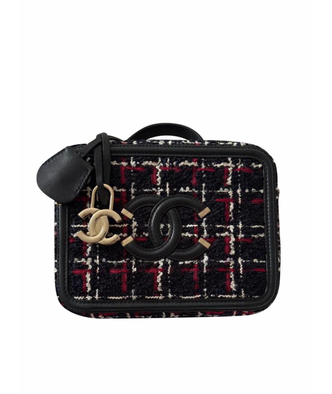 CHANEL Темно-синяя твидовая сумка через плечо, фото 1