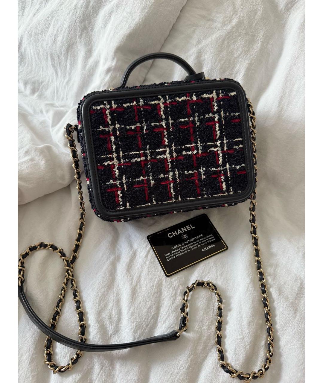 CHANEL Темно-синяя твидовая сумка через плечо, фото 3