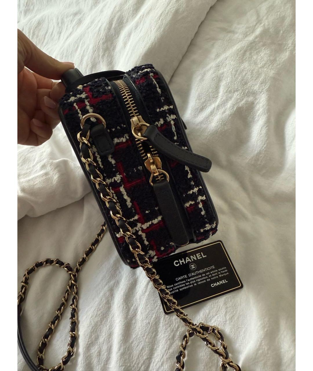 CHANEL Темно-синяя твидовая сумка через плечо, фото 7