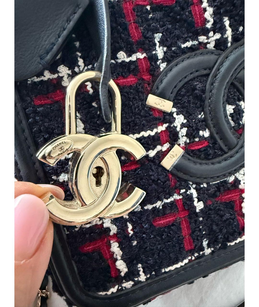 CHANEL Темно-синяя твидовая сумка через плечо, фото 5