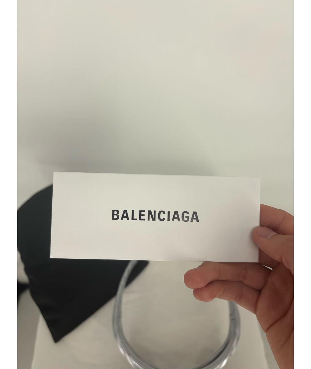 BALENCIAGA Серебряные пластиковые солнцезащитные очки, фото 8