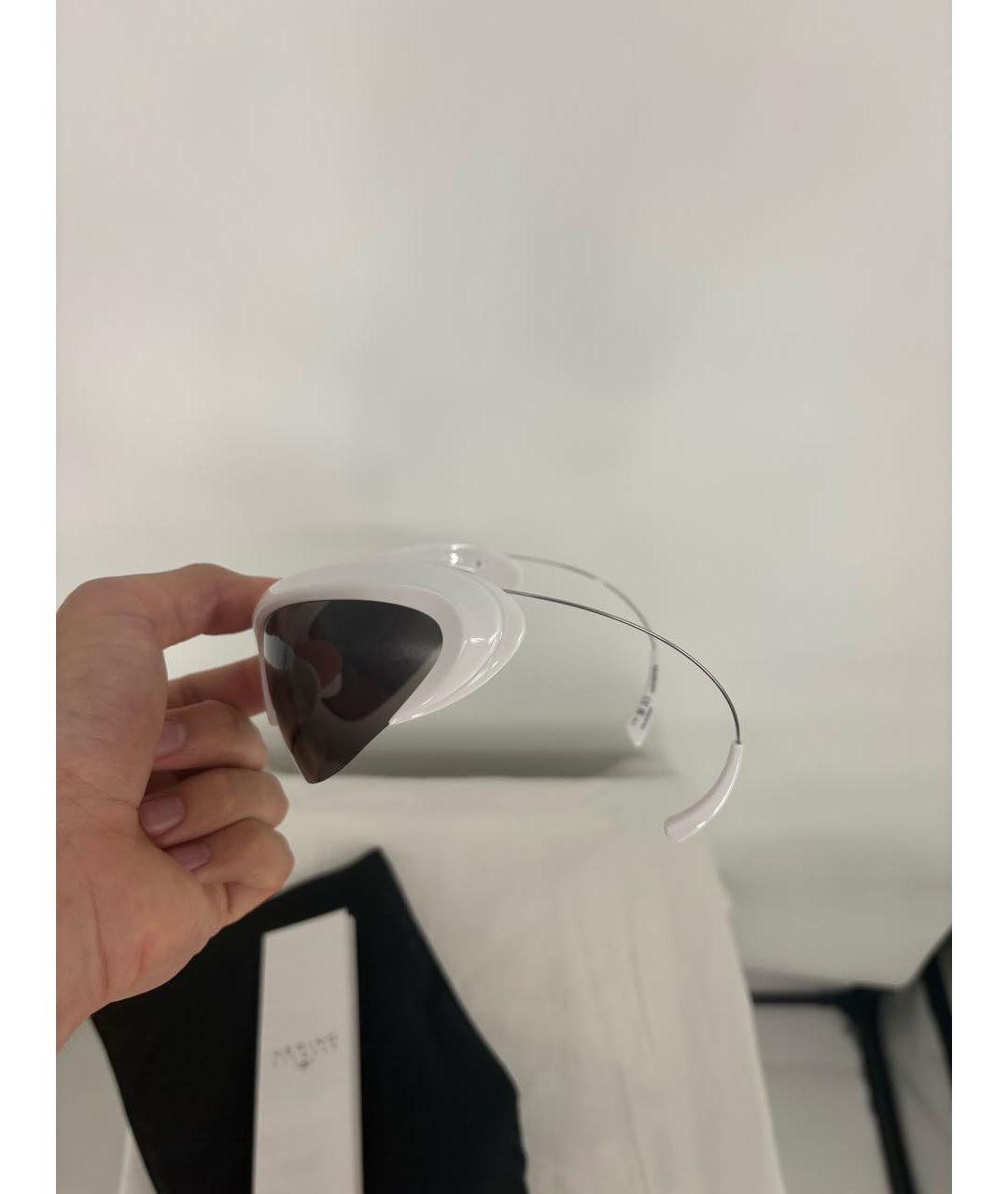 BALENCIAGA Белые пластиковые солнцезащитные очки, фото 6