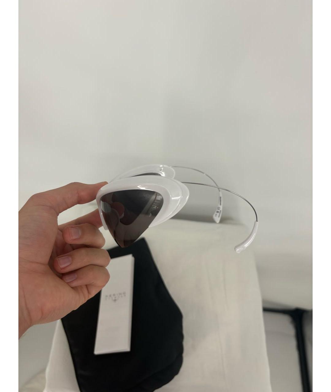 BALENCIAGA Белые пластиковые солнцезащитные очки, фото 3