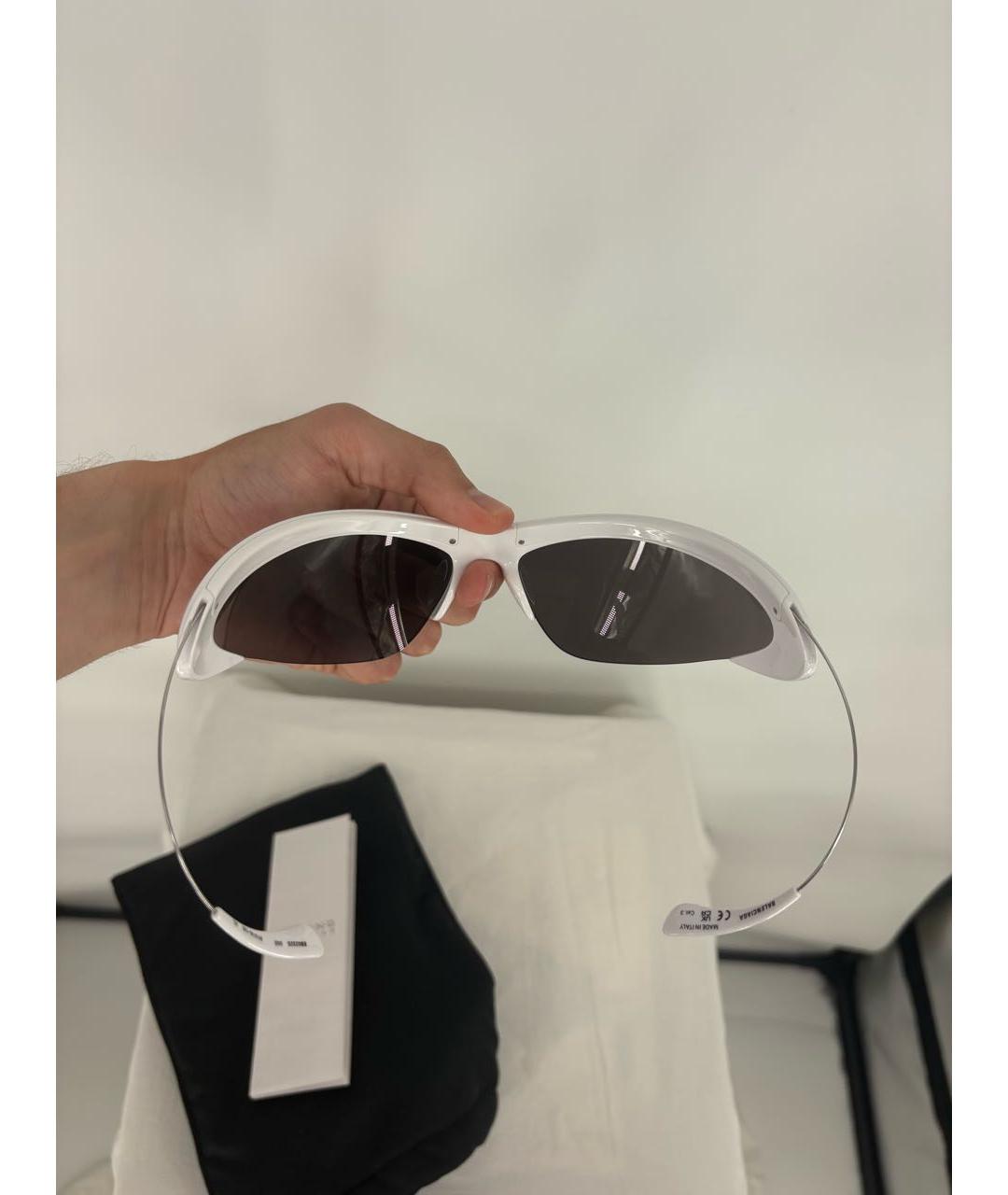 BALENCIAGA Белые пластиковые солнцезащитные очки, фото 4