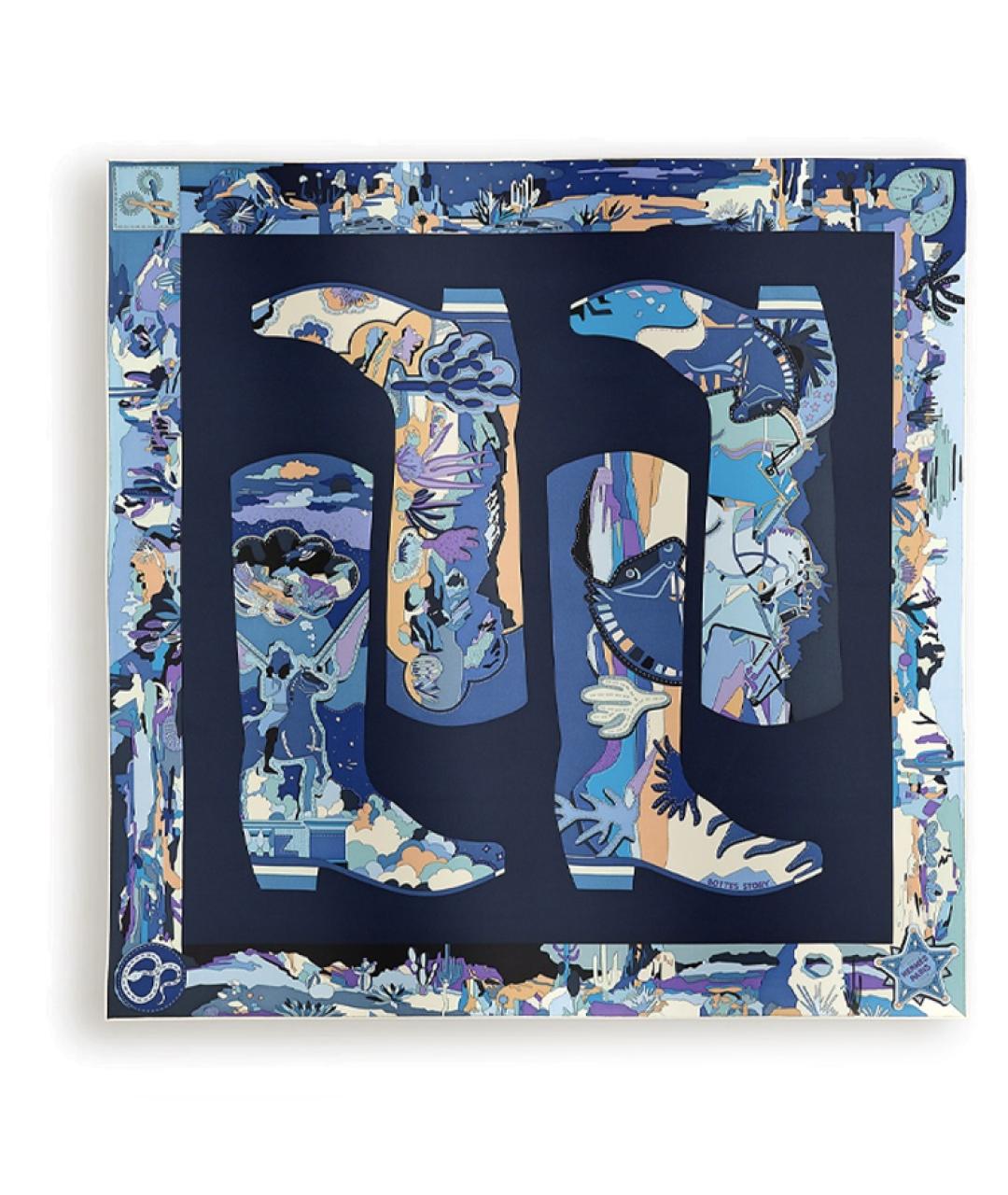 HERMES Мульти шелковый платок, фото 2