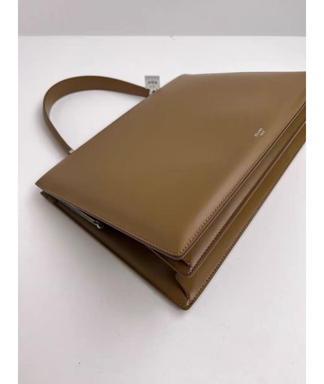 CELINE Коричневая кожаная сумка тоут, фото 4