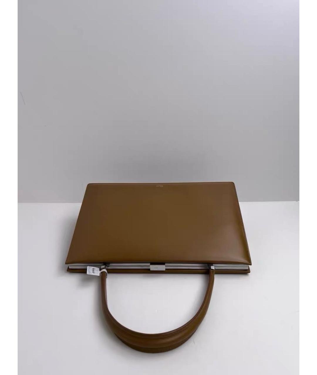 CELINE Коричневая кожаная сумка тоут, фото 6