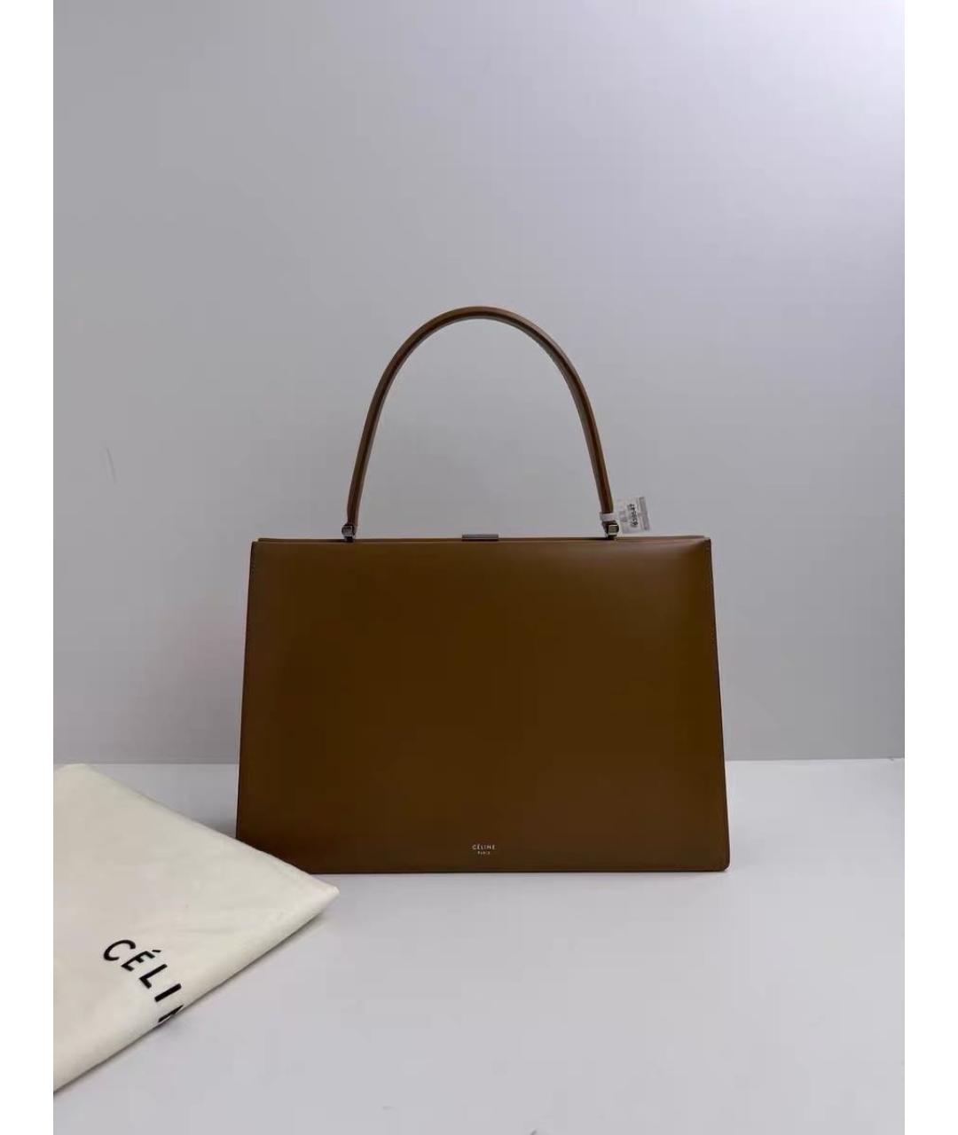 CELINE Коричневая кожаная сумка тоут, фото 2