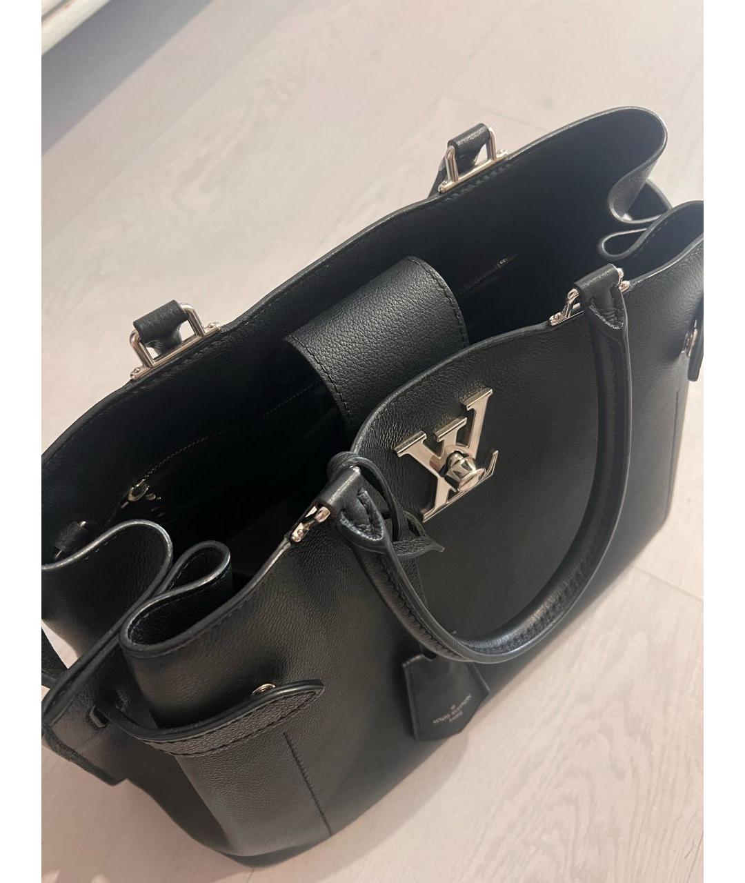LOUIS VUITTON Черная кожаная сумка тоут, фото 4