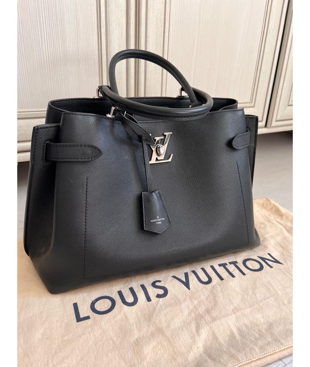 LOUIS VUITTON Черная кожаная сумка тоут, фото 2