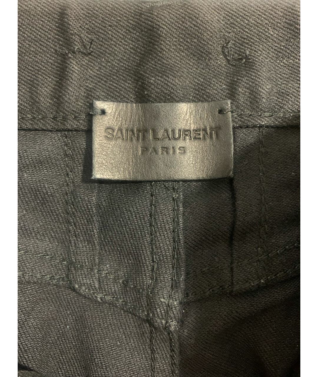 SAINT LAURENT Черные хлопковые прямые джинсы, фото 3