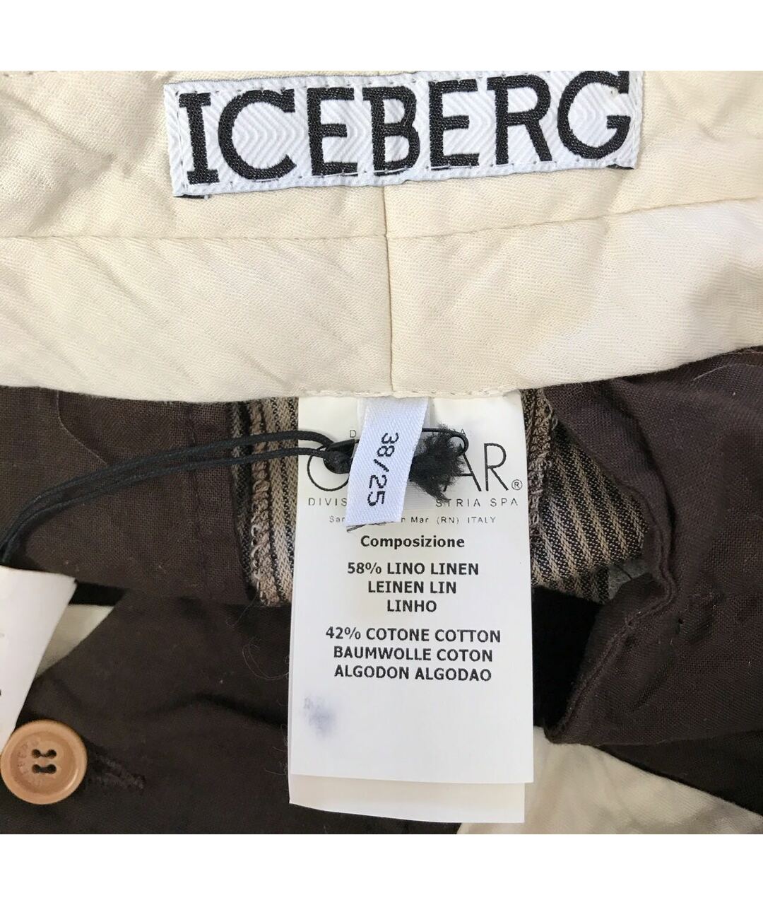 ICEBERG Бежевые льняные шорты, фото 3