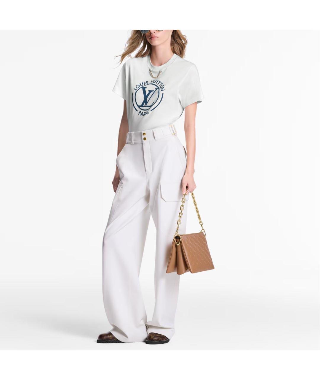 LOUIS VUITTON Белая хлопковая футболка, фото 3
