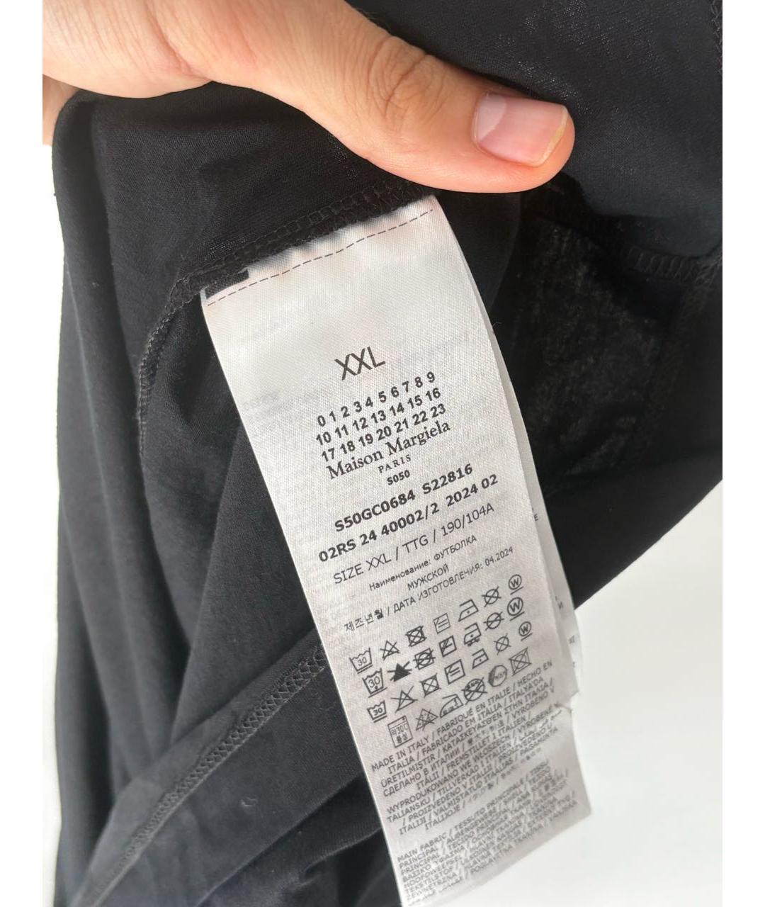 MAISON MARGIELA Черная хлопковая футболка, фото 2
