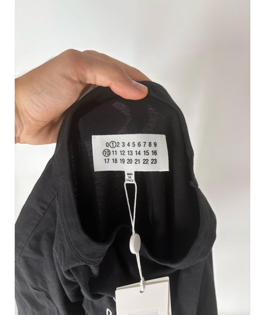 MAISON MARGIELA Черная хлопковая футболка, фото 4
