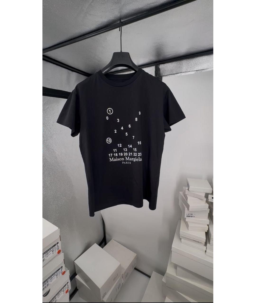 MAISON MARGIELA Черная хлопковая футболка, фото 5