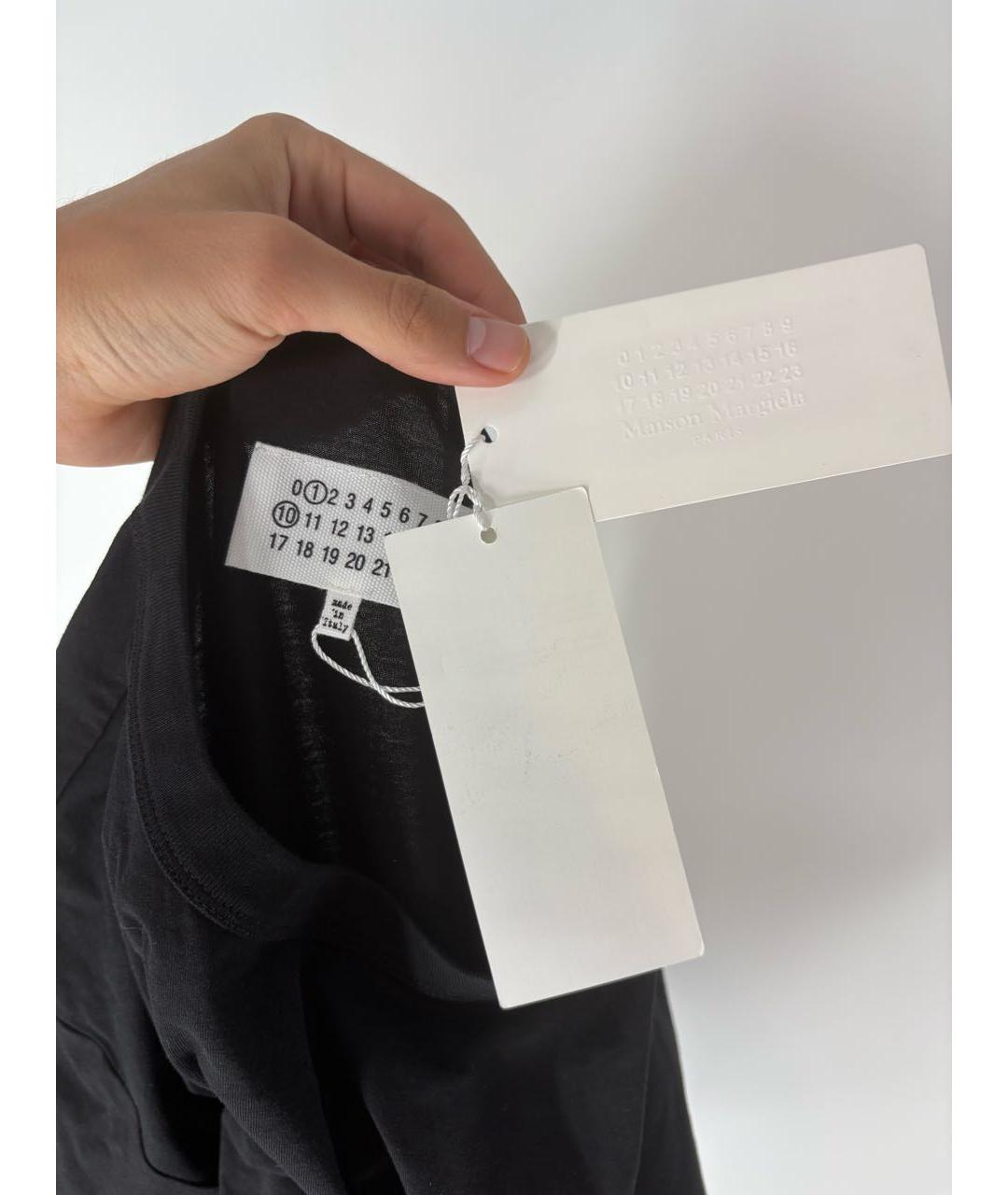 MAISON MARGIELA Черная хлопковая футболка, фото 3