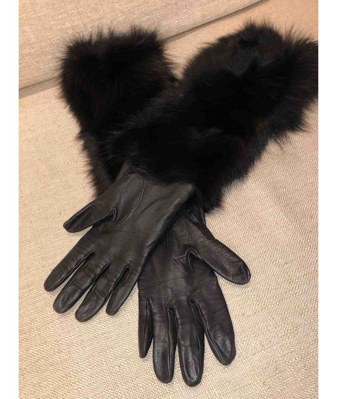 PHILIPP PLEIN Черные кожаные перчатки, фото 2