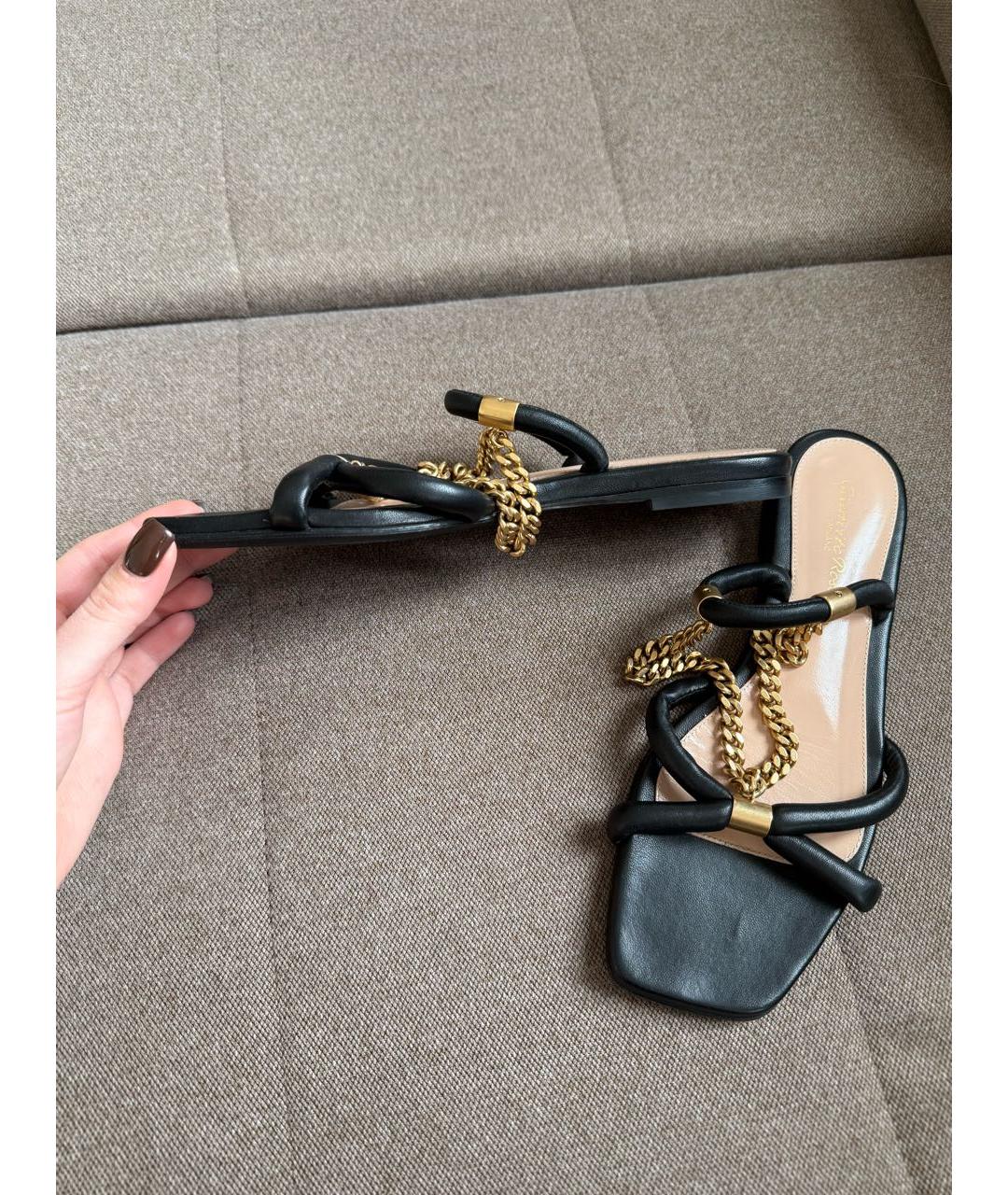 GIANVITO ROSSI Черные кожаные босоножки, фото 6