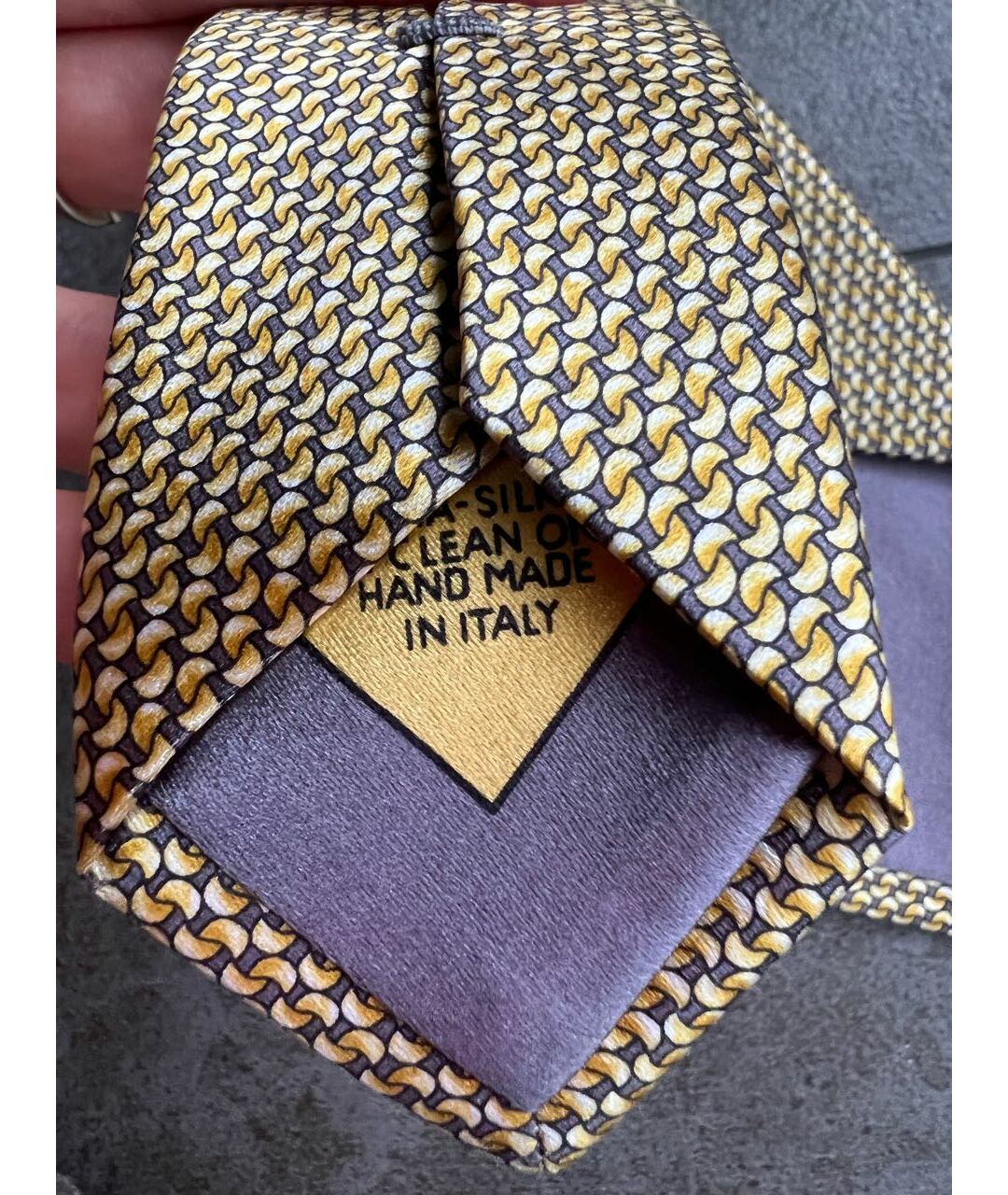 BRIONI Золотой шелковый галстук, фото 5