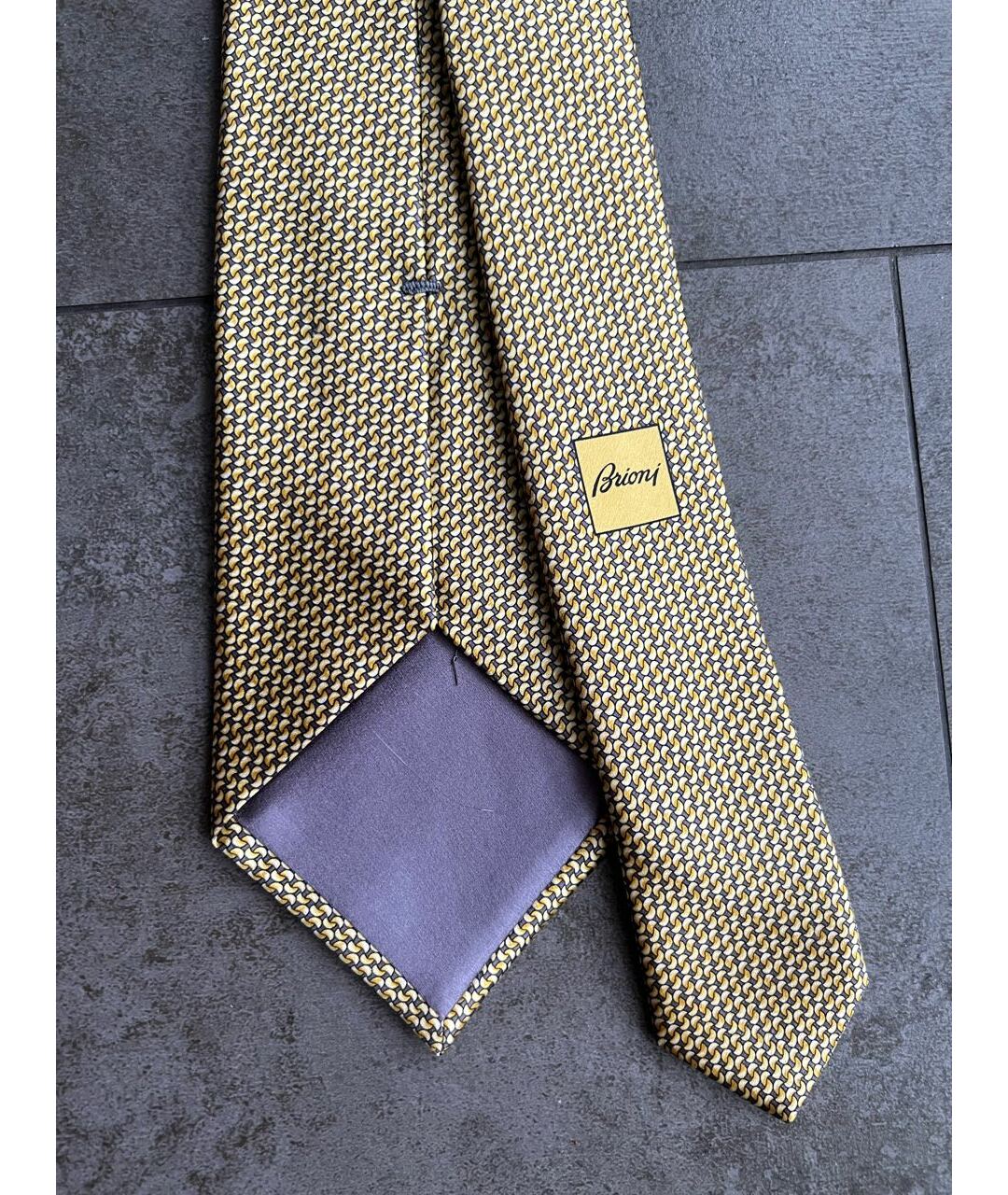 BRIONI Золотой шелковый галстук, фото 3