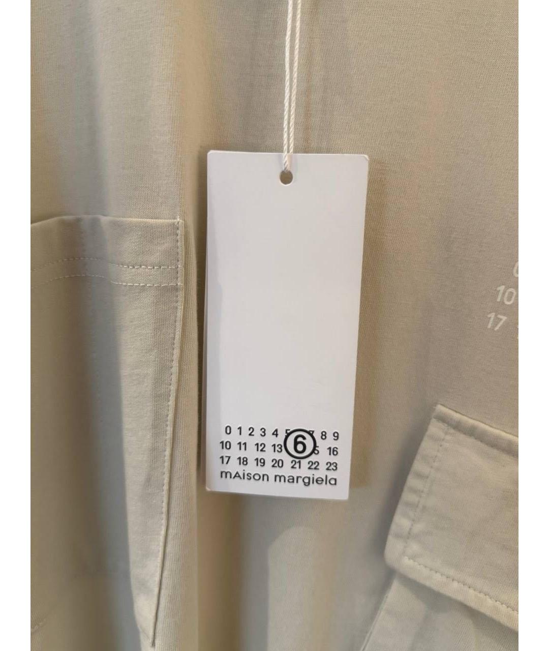 MAISON MARGIELA Бежевая хлопковая футболка, фото 3