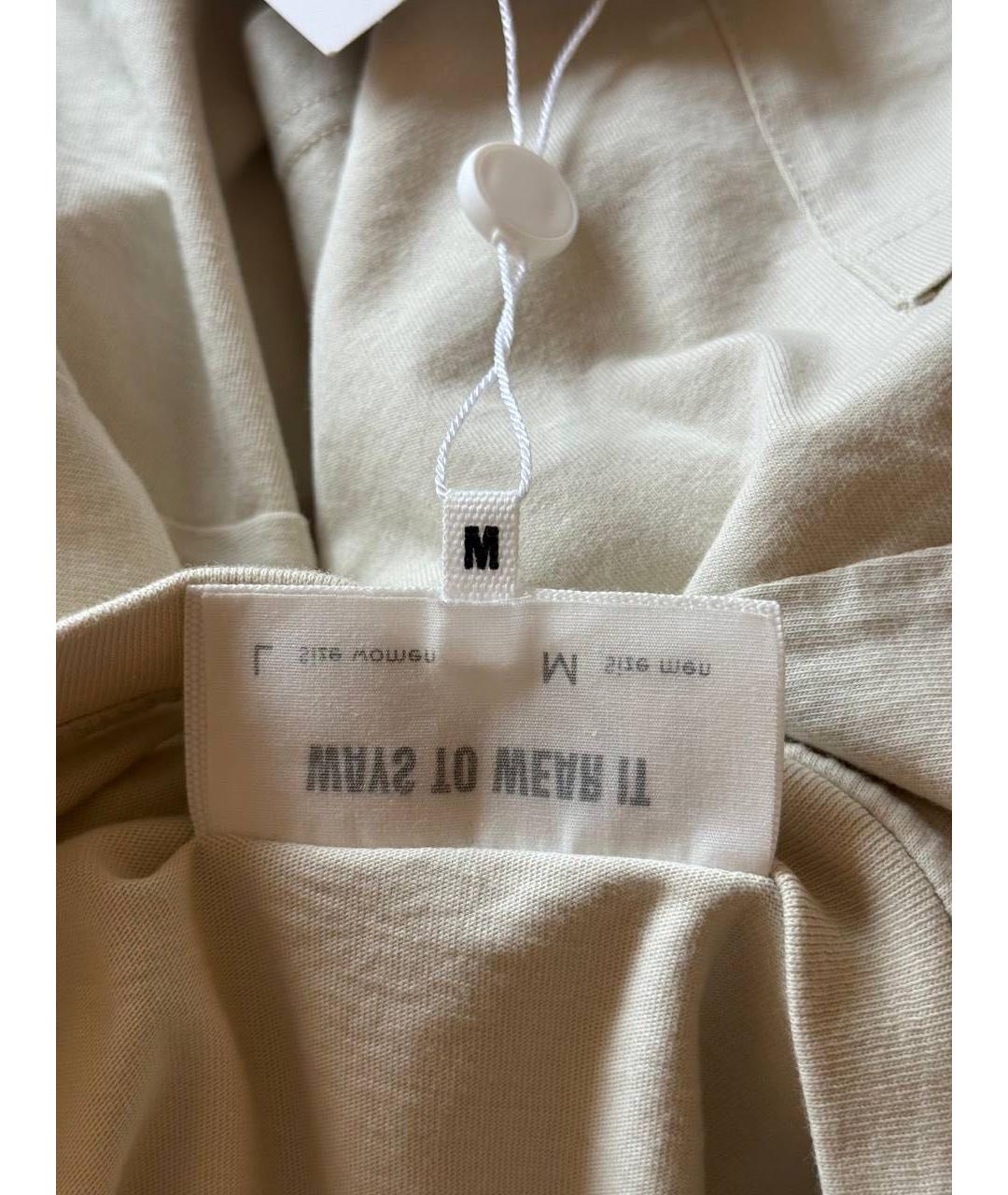 MAISON MARGIELA Бежевая хлопковая футболка, фото 5