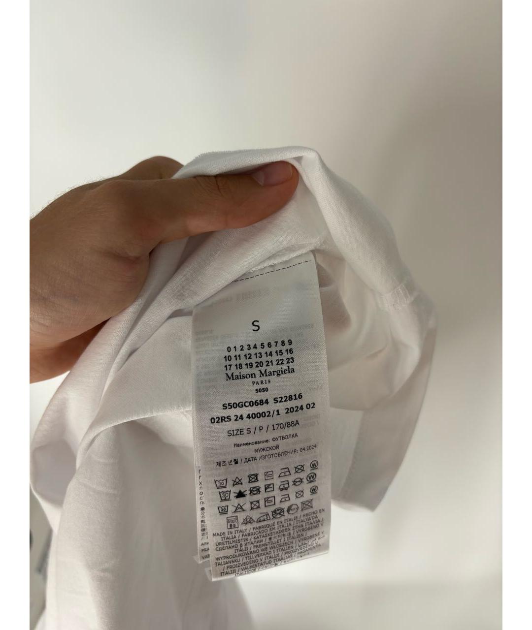 MAISON MARGIELA Белая хлопковая футболка, фото 2