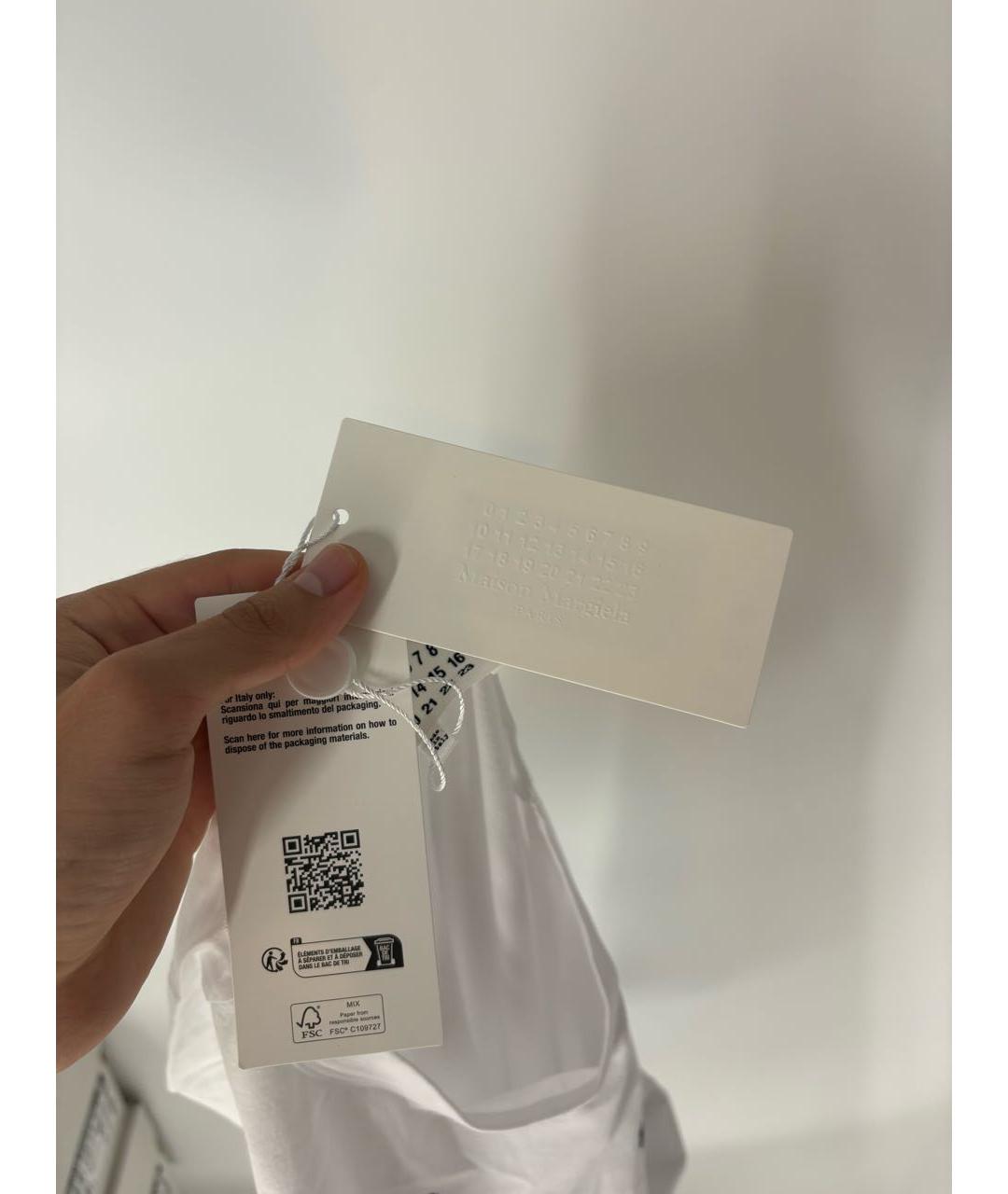 MAISON MARGIELA Белая хлопковая футболка, фото 4