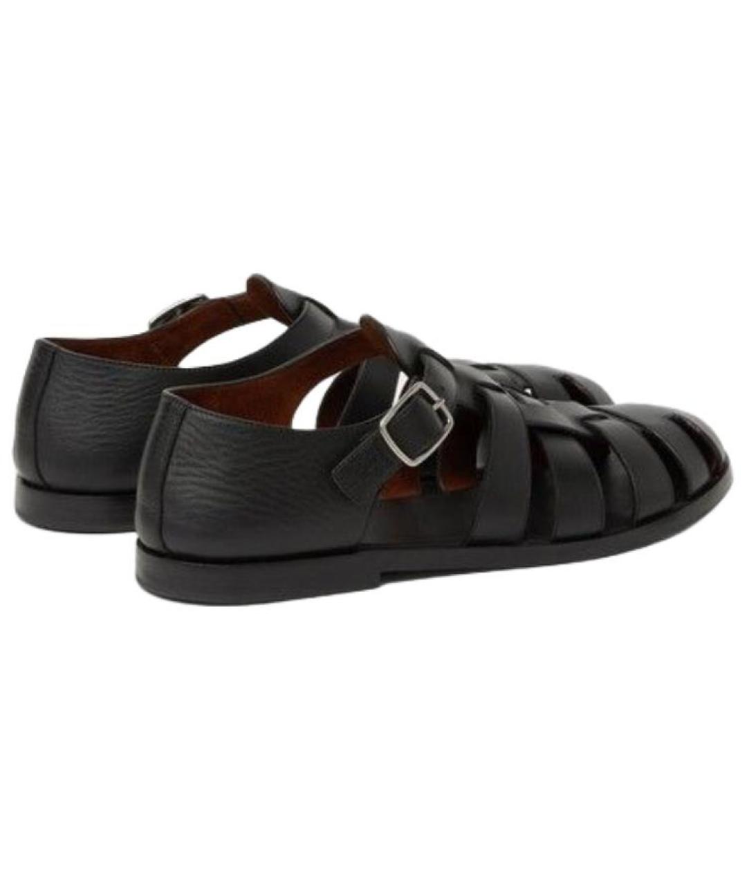 LORO PIANA Черные кожаные сандалии, фото 3